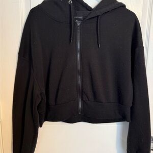 Black Cropped Hoodie